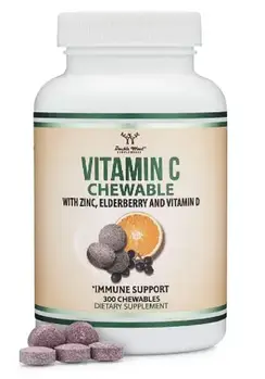 Double Wood Vitamin C 100mg with Zinc, D and Elderberry/Вітамін C + цинк, Д і бузина 300табл