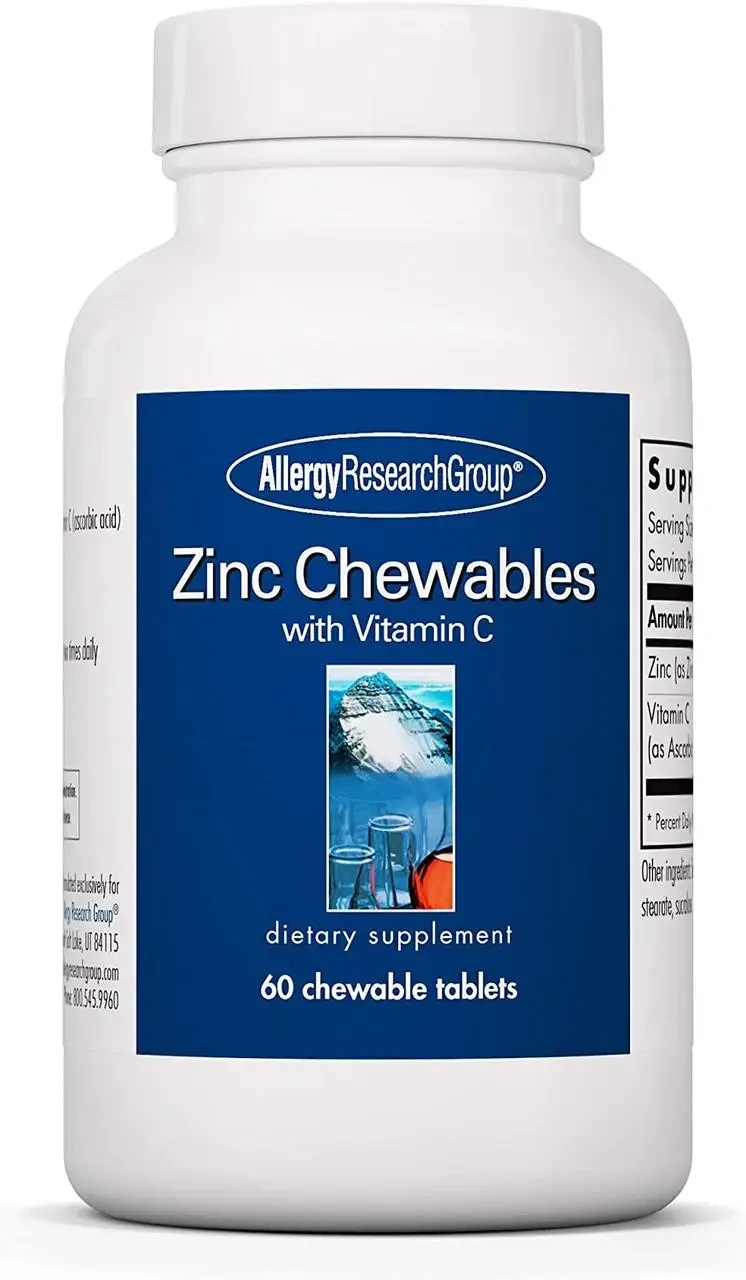 Allergy Research Zinc Chewables/Цинк і вітамін C жувальні таблетки 60 шт. BX913, фото 1