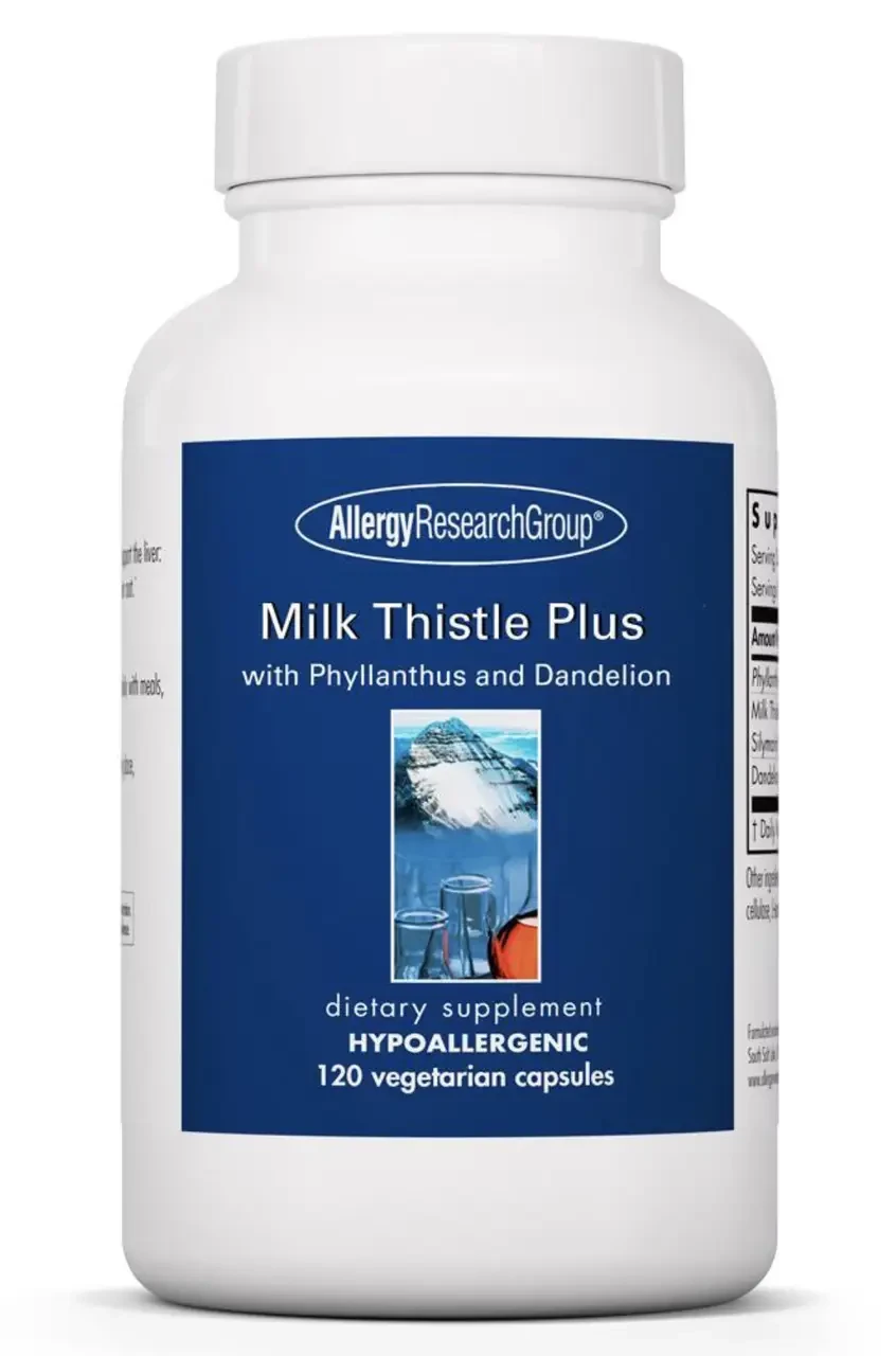 Allergy Research Milk Thistle Plus / Розторопша комплекс для підтримки функції печінки 120 капсул BX949, фото 1