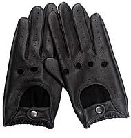 Перчатки кожаные для вождения автомобильные водительские размер L черные