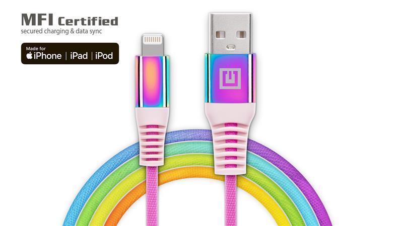 Кабель REAL-EL USB - Lightning (M/M), 1 м, Rainbow (EL123500051), фото 1
