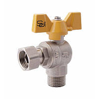 Кран кульовий з накидною гайкою SD Forte 3/4" ВН для газу кутової SF225G20