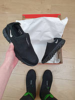 Летние мокасины для женщин черные с белым Nike Free Run 3.0. Кроссовки на лето черные Найк Фри Ран