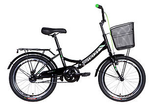 Велосипед 20" Formula SMART з кошиком 2021 (чорно-зелений) (OPS-FR-20-061)