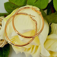 Женские серьги кольца золотые небольшие Xuping, сережки круглые под золото бижутерия