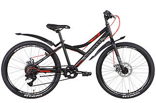 Велосипед 24" Discovery FLINT DD 2022 (чорно-сіро-червоний (м)) (OPS-DIS-24-279)