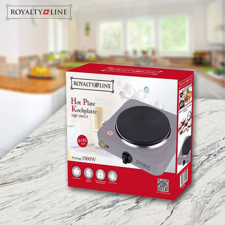 Плита електрична настільна Royalty Line RL-EKP1500, 1 конфорка, 1500W, фото 3