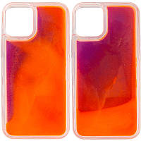 Неоновый чехол на iPhone 12 Pro / iPhone 12 фиолетовый / оранжевый Неоновый чехол на айфон 12 про / айфон 12
