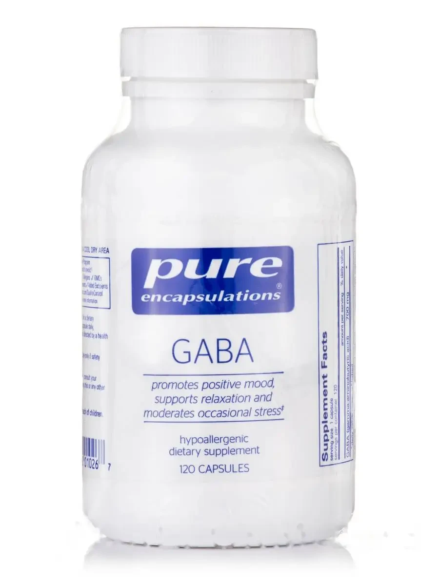 Габа, GABA, Pure Encapsulations, 120 Капсул