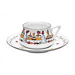 Чашка з блюдцем форма Білібіна малюнок Кумель-города