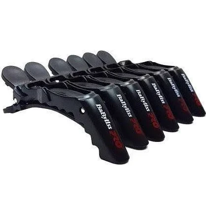 Зажим для волосся крокодил чорний BaByliss Croco Clip 6шт