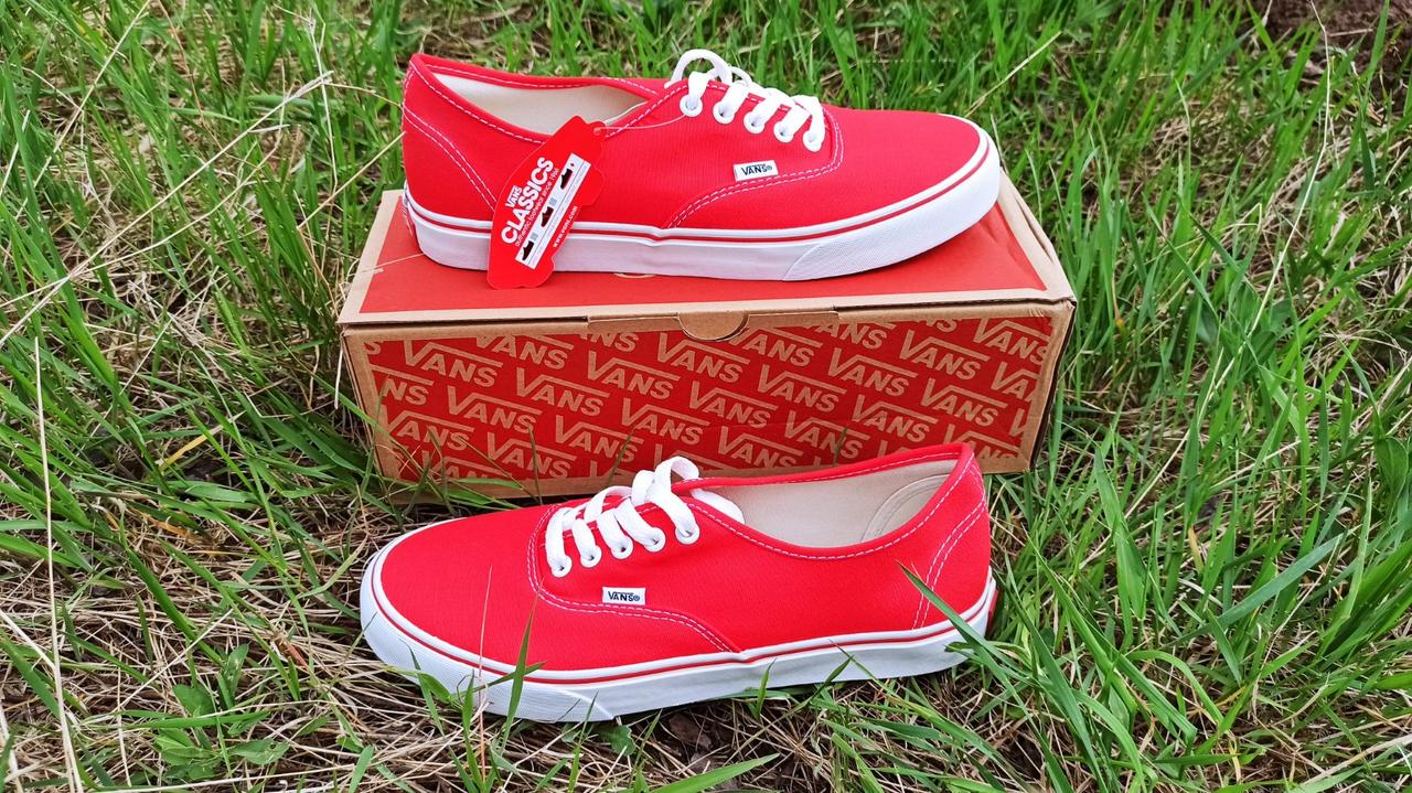 Vans Authentic RED  Кеды унисекс женские Красные червоні кеди кросівки жіночі 36 р -40 р 2022