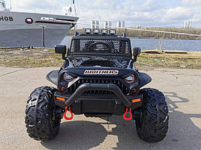 Дитячий електромобіль Баггі (2 мотори по 200W, 2 акб, USB, Blue-MP3) Bambi чорний