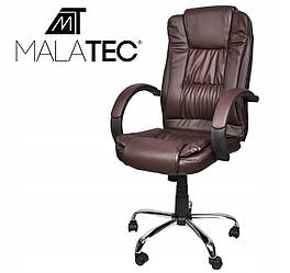 Офісне крісло еко шкіра коричневий Malatec 8985