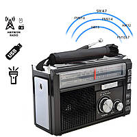 Мини радиоприемник Golon RX-382 Черный, портативная акустика - приемник радио с фонариком (радіоприймач) (NS)