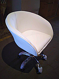 Крісло-мурат-К SDM біле на хром коліщатках, фото 4
