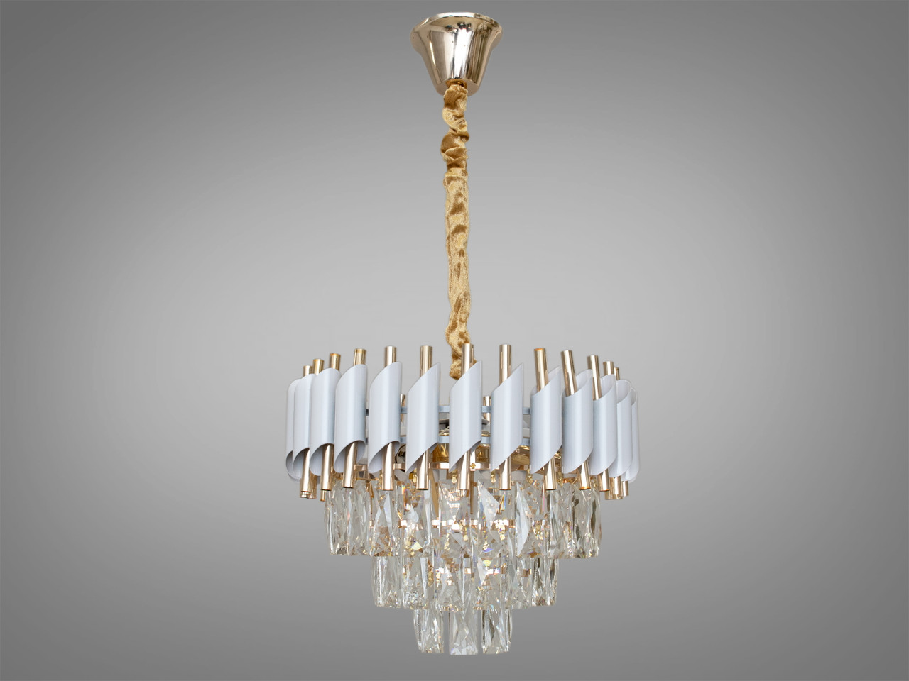 Кришталева люстра в стилі модерн Diasha 201202/400WH+S-gold