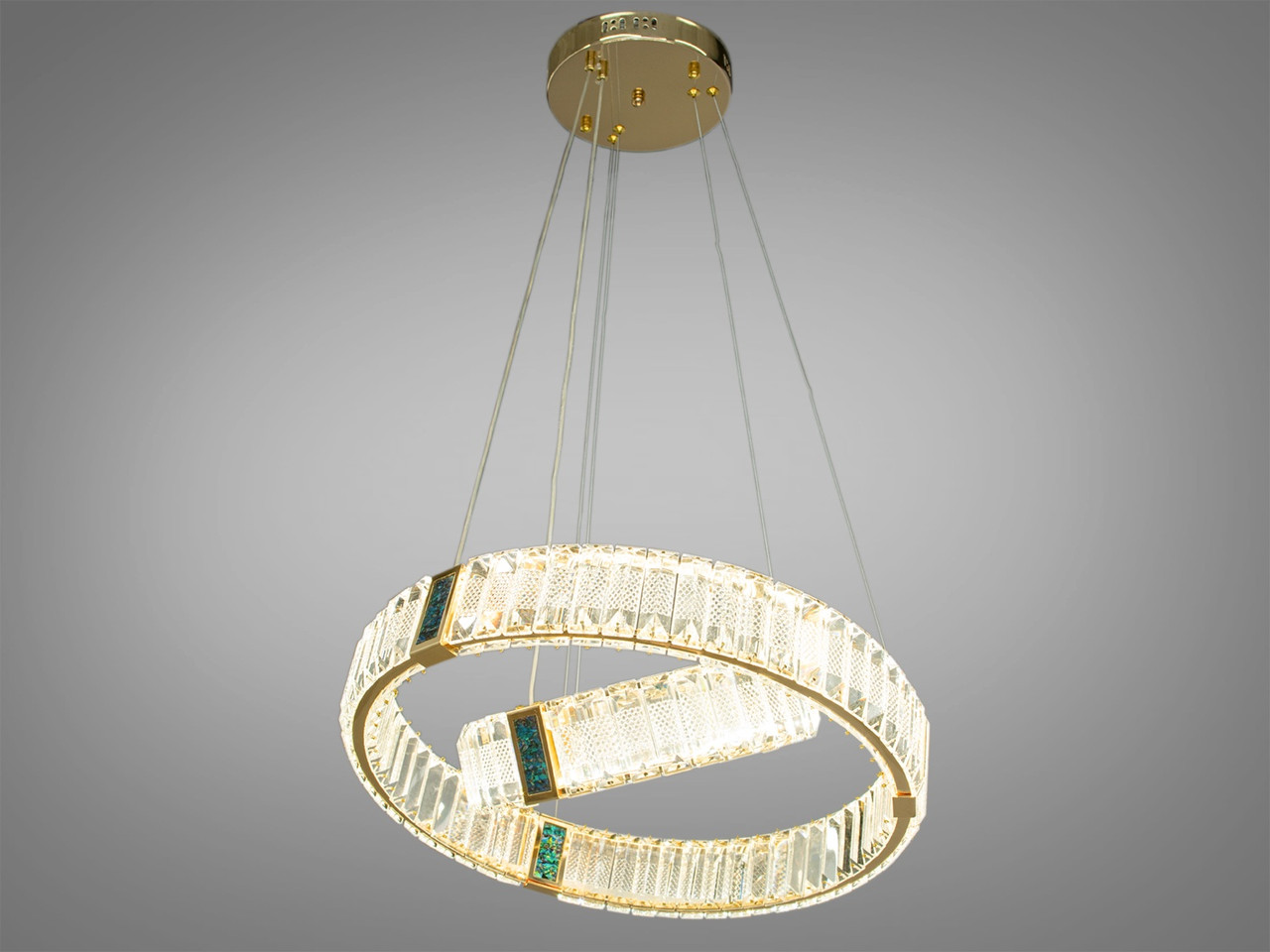 Кришталева світлодіодна LED люстра для високих стель Diasha 81028-500+300G, фото 1