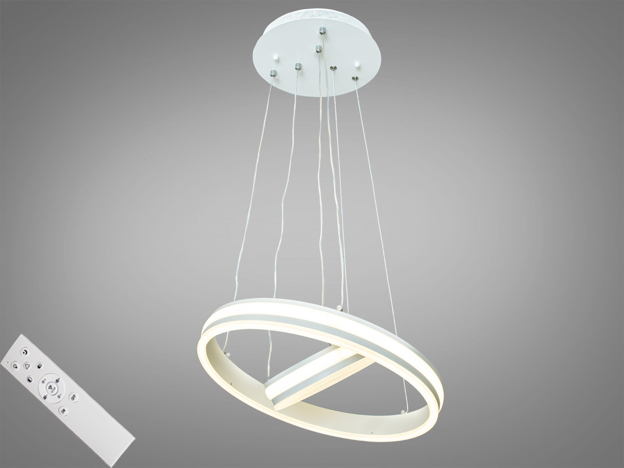 Люстра підвісна світлодіодна каблучка з пультом Diasha MD55040-2B-400+200WH dimmer