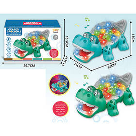 Музична іграшка крокодил, 26см, музика, світло, їздить, 2 кольори, 5937B