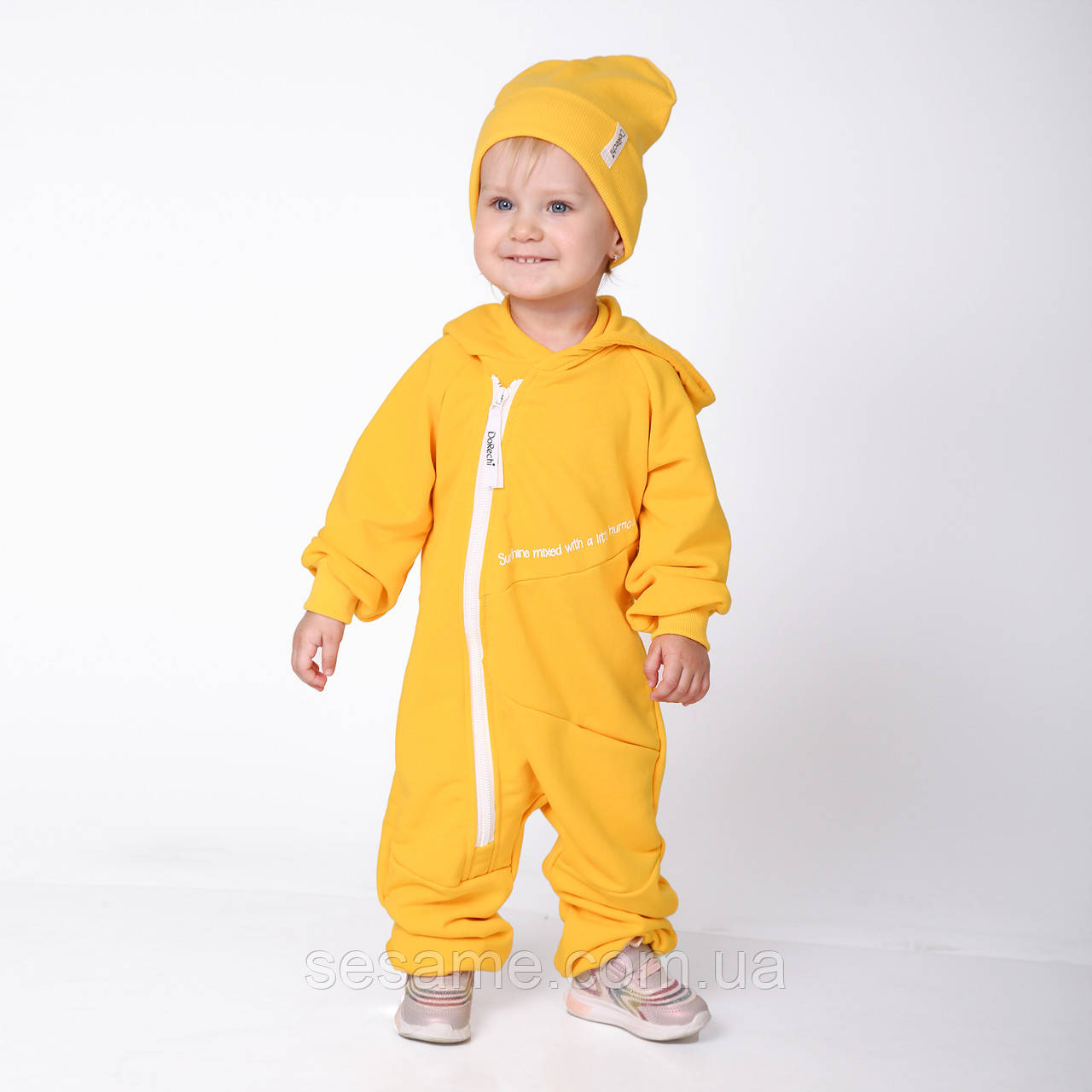 Комбінезон трикотажний ромпер Драйв Жовтий, фото 1