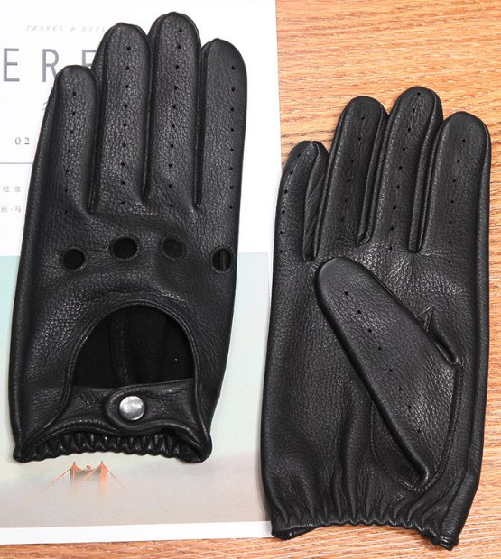 Перчатки кожаные для вождения автомобильные водительские размер L черные - фото 3 - id-p1605330604