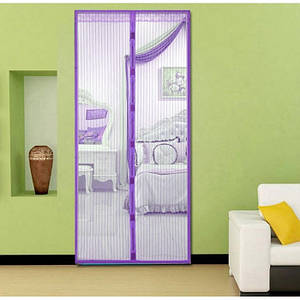 Антимоскітна сітка штора на магнітах Magic Mesh 100*210 см Фіолетова