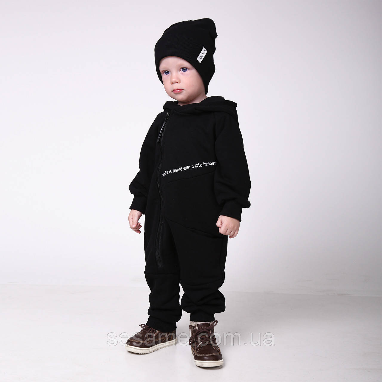 Комбінезон трикотажний ромпер Драйв Чорний