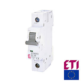 Автоматичний вимикач ETI ETIMAT 6 1P 16A B 6kA 2111516 модульний