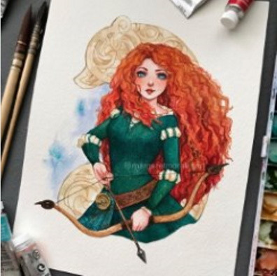 Алмазна мозаїка "Огненная лучница" 30*40см, с рамкой, в кор. 41*31*2,5см, фото 1