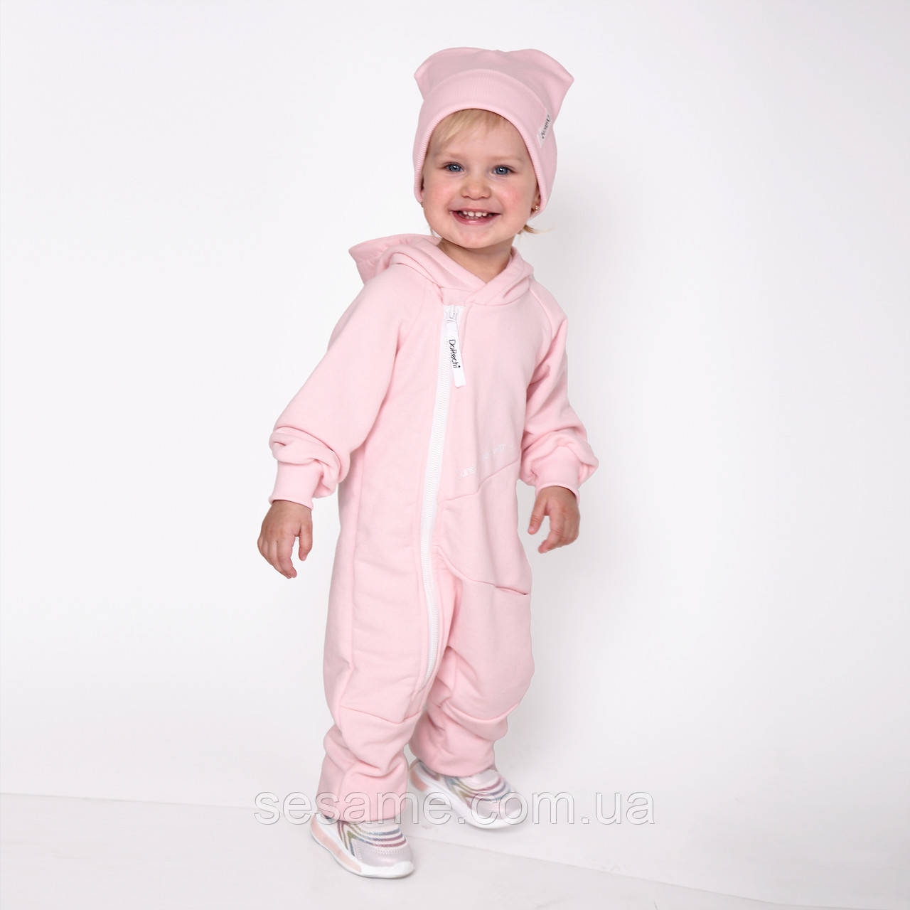 Комбінезон трикотажний ромпер Драйв Розовий