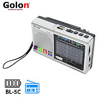 Радиоприемник бытовой Golon RX-6622 Silver ФМ приемник на батарейках, мини радиоприемник (TL)