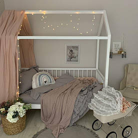 Комплект постільної білизни підлітокBaby Chic варенка з рюшем сірий