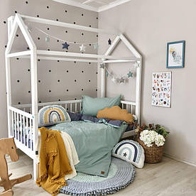 Підлітковий комплект постільної білизни Baby Chic поплін м'ята + джинс