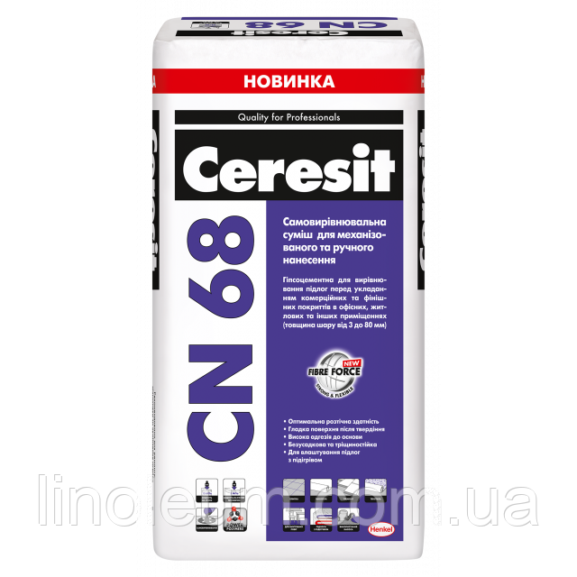 Ceresit CN 68 - Легковирівнювальна суміш для вирівнювання основ та стяжок (25 кг)