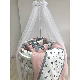 Комплект дитячої постільної білизни Baby Chic No4 Зірки для круглого ліжечка