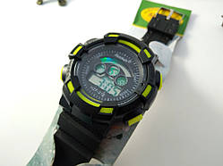 Чоловічий спортивний цифровий наручний годинник Haozfuhu зелений, годинник чоловічий електронний із підсвіткою зелений