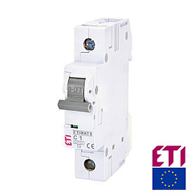Автоматичний вимикач ETI ETIMAT 6 1Р 1A C 6kA (2141504 модульний