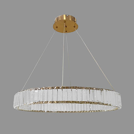 Бронзовая 60см круглая стеклянная led люстра Circle (918-VP114 BRZ (600)), фото 2