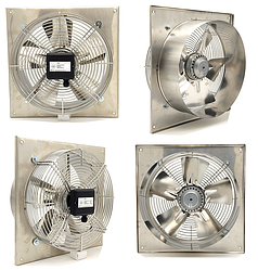 Осьові промислові нержавіючі вентилятори з нержавіючим фланцем