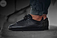 Черные мужские кроссовки Nike Cortez Classic Black. Кроссы на каждый день Найк Кортез мужские. 44