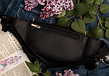 Бананка містка екошкіра чорна жіноча, Поясна сумка через плече жіноча, фото 10