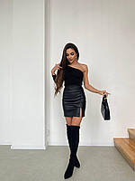 Жіноча шкіряна міні - спідниця