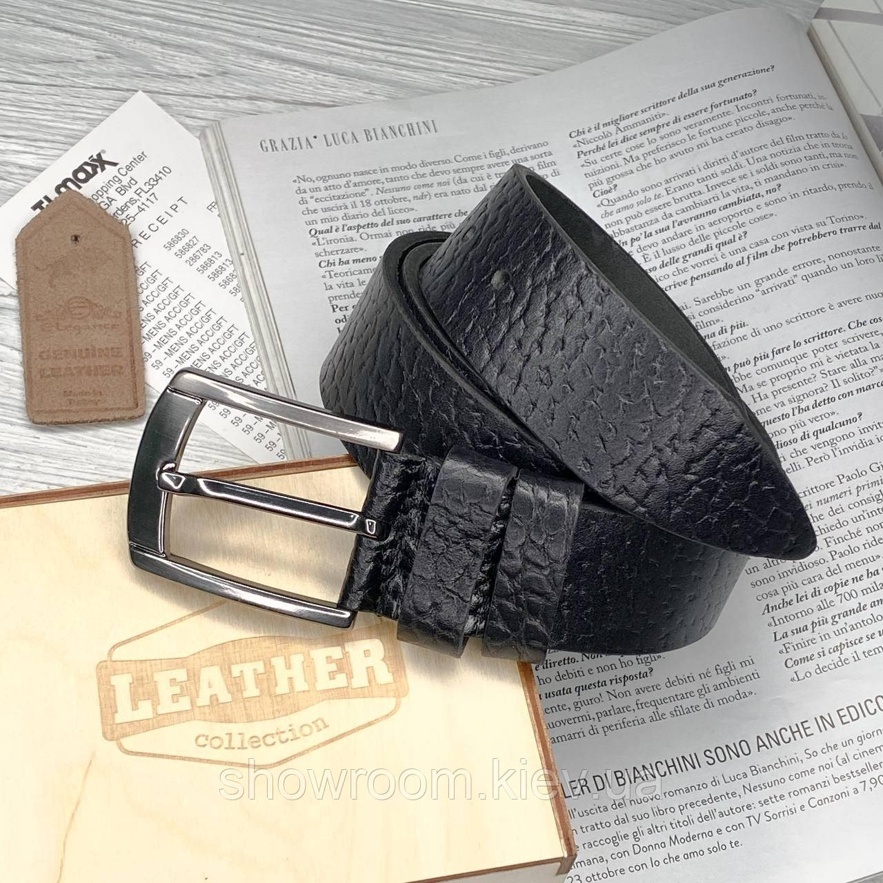 Чоловічий шкіряний ремінь Leather Collection (7801)