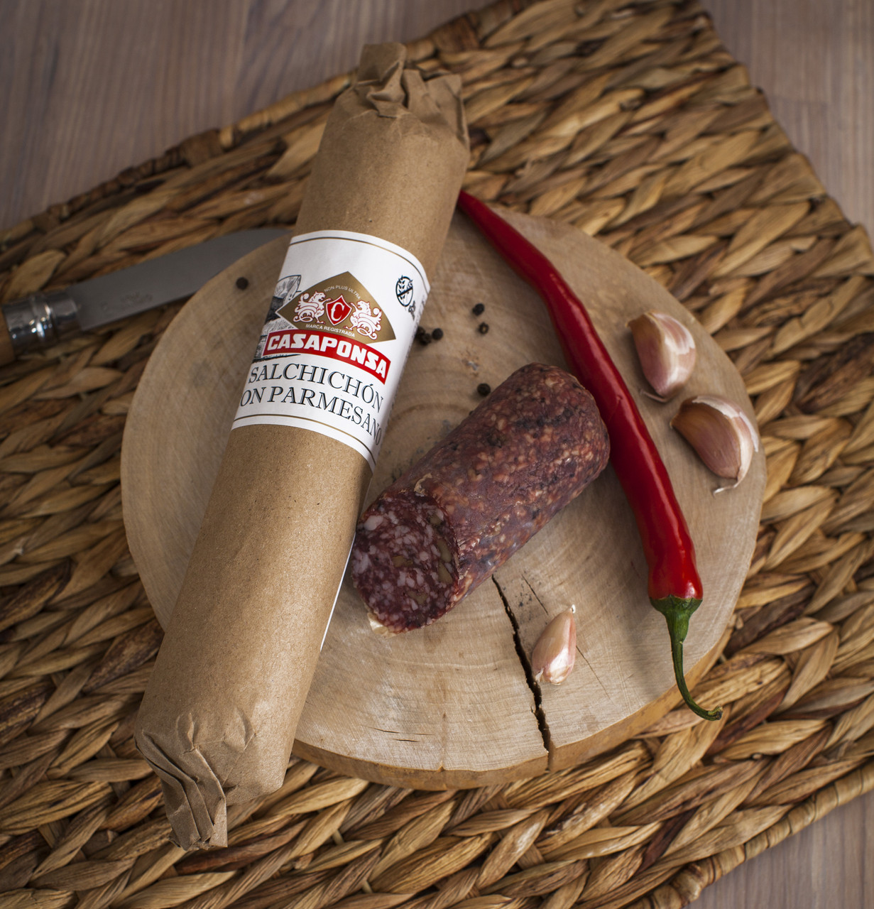 Іспанська салямі з пармезаном Casaponsa "Salchichon con Parmesano". 300 гр. Іспанія