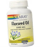 Льняна олія омега 3-6-9 Solaray Flaxseed Oil 1000 mg 100 капсул жирні кислоти