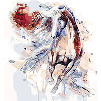 Картина по номерам на полотне "Бегущая лошадь" вид 5, укр., в кор. 40*40см (10шт)