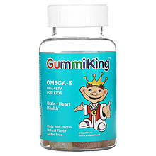 Омега-3 для дітей GummiKing "DHA Omega 3 Gummi" з різними смаками (60 жувальних цукерок)