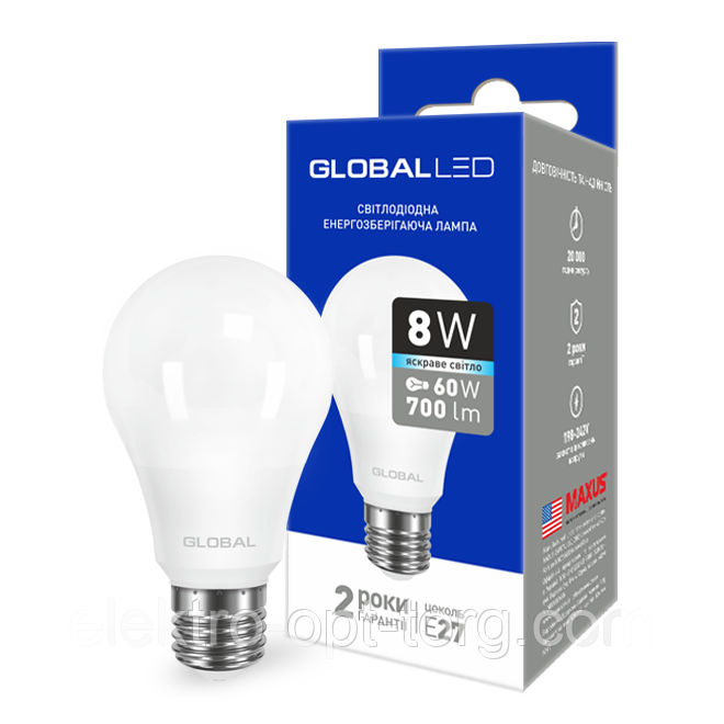 Лампа LED  8W E27
