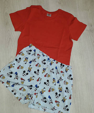Женская трикотажная пижама с красной футболкой и шортами Микки Маус на подарок девушке, фото 2